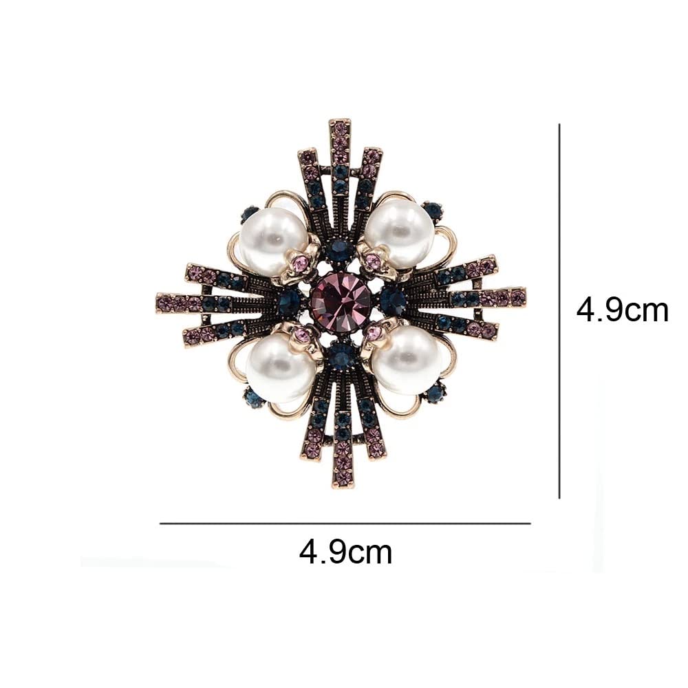 kristallbroschen für Damen, Vintage-perlennadel, winterschmuck
