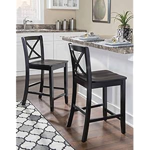Linon Home Dcor Black X Back Counter Stool 16 W x 1791 D x 3701 H