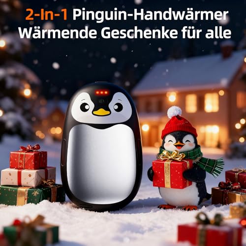 FANDLISS Handwärmer Elektrisch 2er, Weiß USB Taschenwärme mit 8000mAh – Ansicht 2