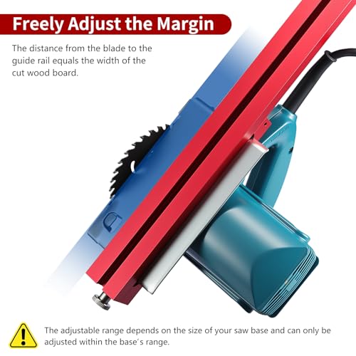 Image of RUITOOL Adjustable Cutting Machine Base Guide for 13⁄₈ inch (340mm) Saw Base, Aluminum Alloy Circular Saw Guide Rail for Precise, Straight, and Safer Cuts Ideal for Woodworking & DIY Projects
