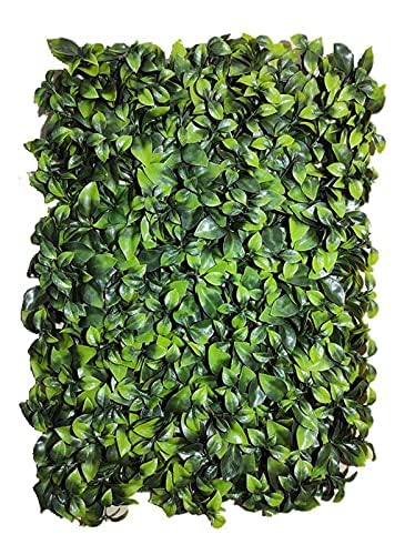 Image of Wall Grass (6 Pcs), Artificial Grass for Wall Decoration, Vertical Garden Artificial Mat, Artificial Grass Tiles for Balcony (Green Big Leaves, 60cm x 40cm x 8cm, Plastic, Pack of 6)
