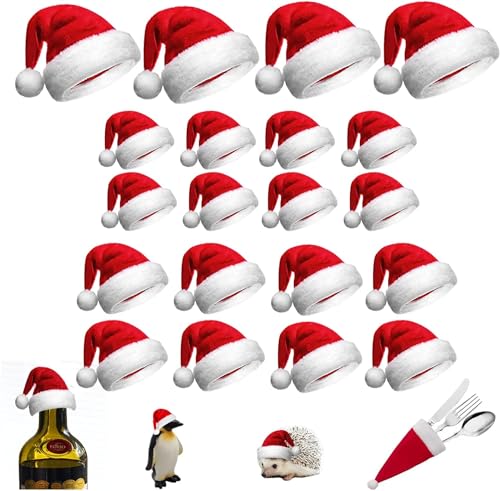 DHRUTI 30 Stück Mini Weihnachtsmütze deko,Weihnachtsdeko...