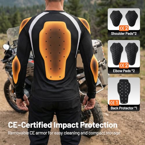 RSYSO Men's Mesh Motorcycle Jacket with CE Certified Protect
