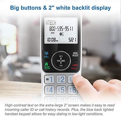 Vtech Vs112-3 Dect 6.0 Bluetooth 3 Handset Cordless Phone For Home With Answering Machine, Call Blocking, Caller Id, Intercom And Connect To Cell (Silver & Black) #TOP6