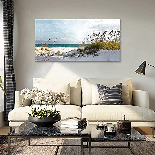 Beach Decor Ocean Decor Beach Wall Art Pictures For Bedroom Living Room Office Beach Wall Decor Ocean Decorations Framed Wall Art Bathroom Paintings Canvas Wall Art Sunshine Sea Waves Artwork 20"X40" #TOP4