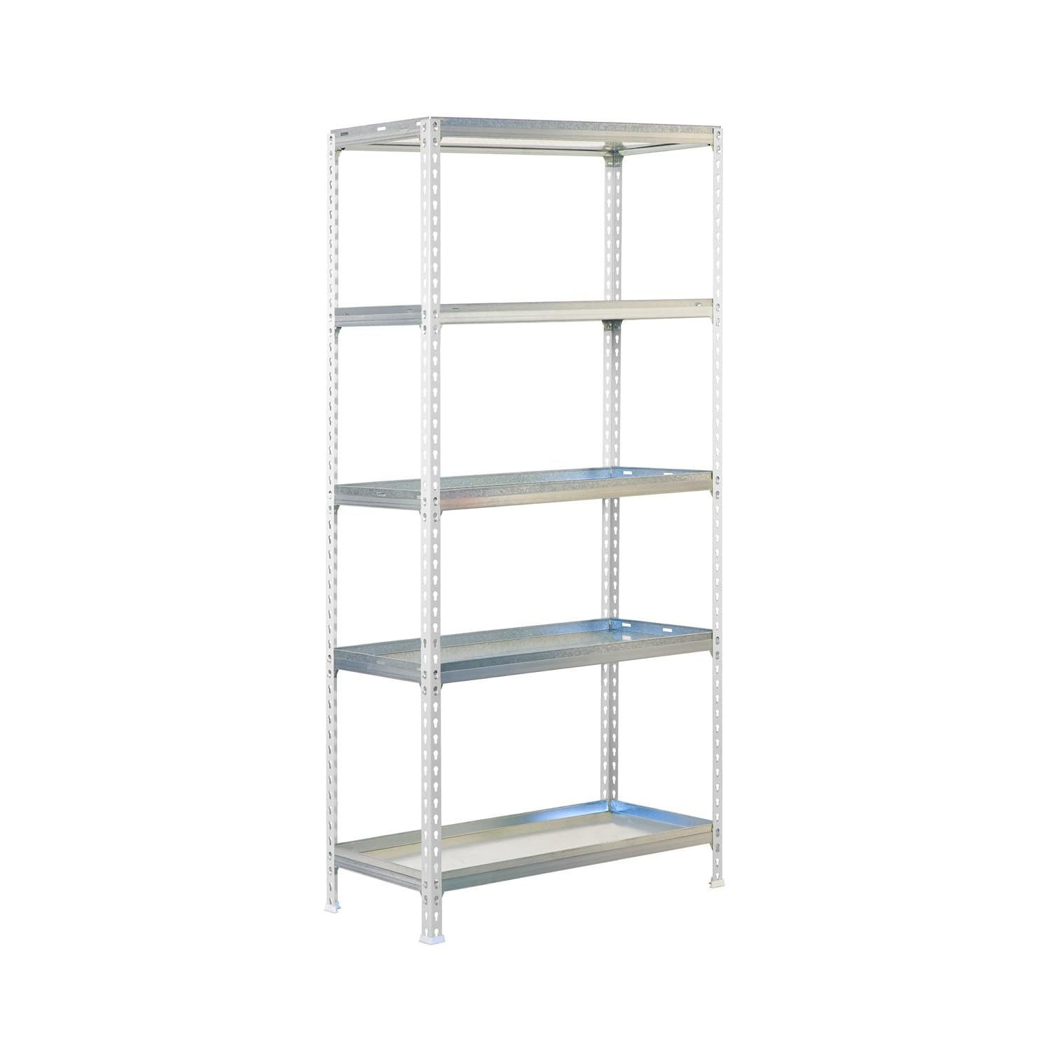 Simon Rack Estanteria para Plantas, Huerto Vertical, 1800x900x400 mm, 180 kg de Punto Flexión, 5 Estantes, Estanteria Plantas, Blanco/Galva - Simon Garden