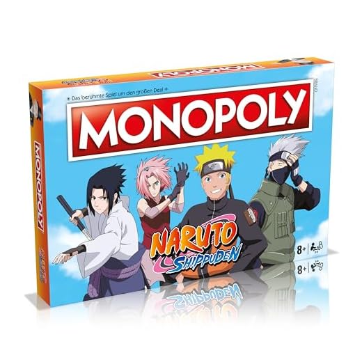 Winning Moves Monopoly Naruto Edition - Monopoly Spiel für Fans - Familienspiele Strategie Brettspiele Naruto - 2+ Spieler ab 8+ Jahren - Deutsch