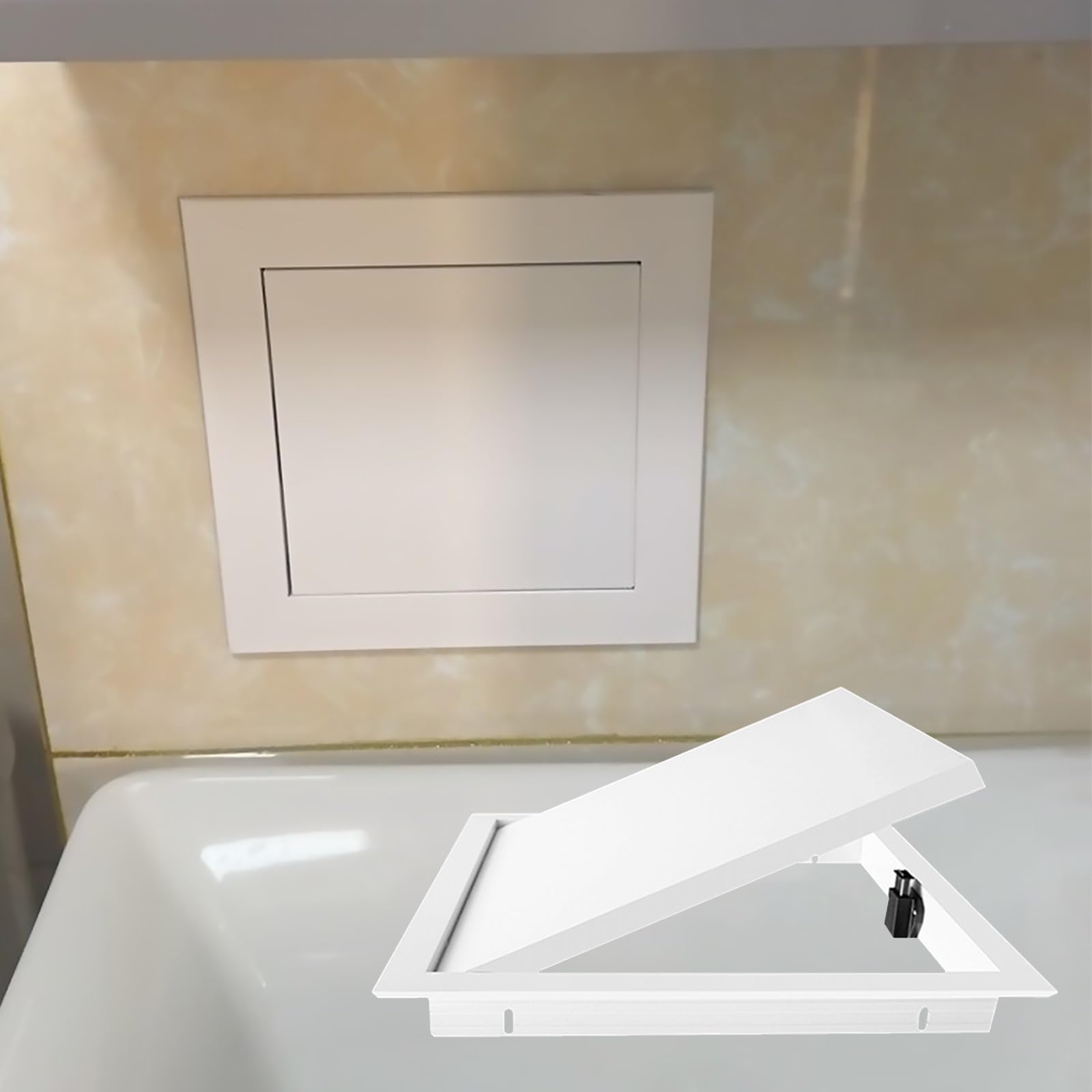 WEKONUMEX Inspection Hatch Revision Door, Magnetic Attic Access Panel, Galvanized Aluminum, Multicolor, Multi-Size, For Plumb HVAC(White,6x6in(15x15cm))