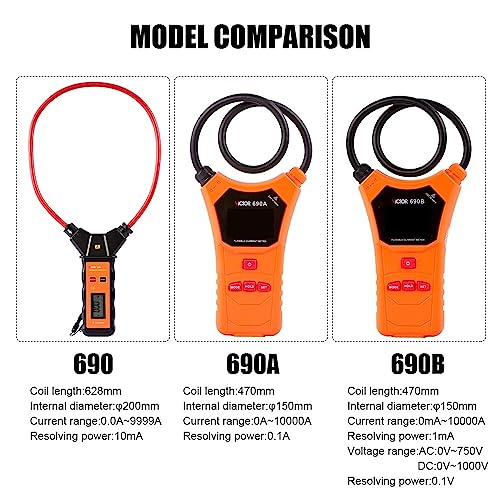 Image of 690 Digital Flexible Current Clamp Meter Multimeter True RMS Leakage Ammeter Pliers Voltage Tester Electric Instruments