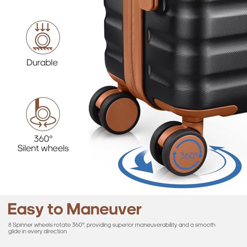 Luggage Sets 3 Piece, PC Hardside Carry on Suitcase with Spinner Wheel TSA Lock, Suitcase Set for Women Men - Image 5