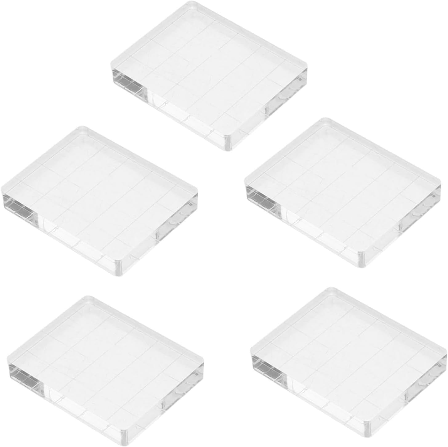 Tofficu 5pcs Acrylic Stamp Blocks Set for DIY Crafting Rubber Stamp Blocks for Scrapbooking and Card Making for Creative Handmade Projects and Journaling