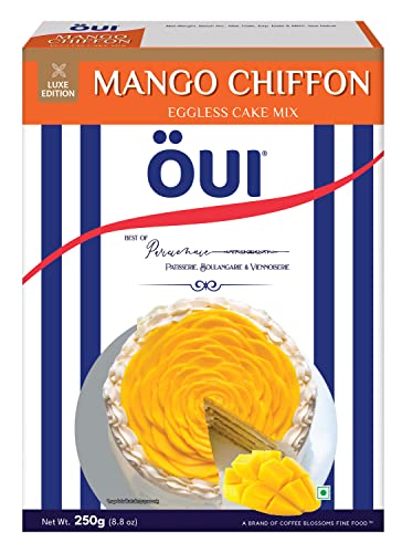 Image of OUI Signature Edition Mango Chiffon Mix I 100% Eggless recipe I Instant Cake Mix | 3 Step - Prep, Mix & Bake | 250g