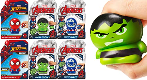 JA-RU Marvel Avengers & Spiderman Squishy Foam Ball (6-Pack) ABC-6811-6