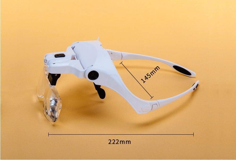 Lupa Portátil con Diadema, Lente De Aumento Ajustable, Ideal para Electricistas, Joyeros, Costureras, Procesos Y Personas Mayores.