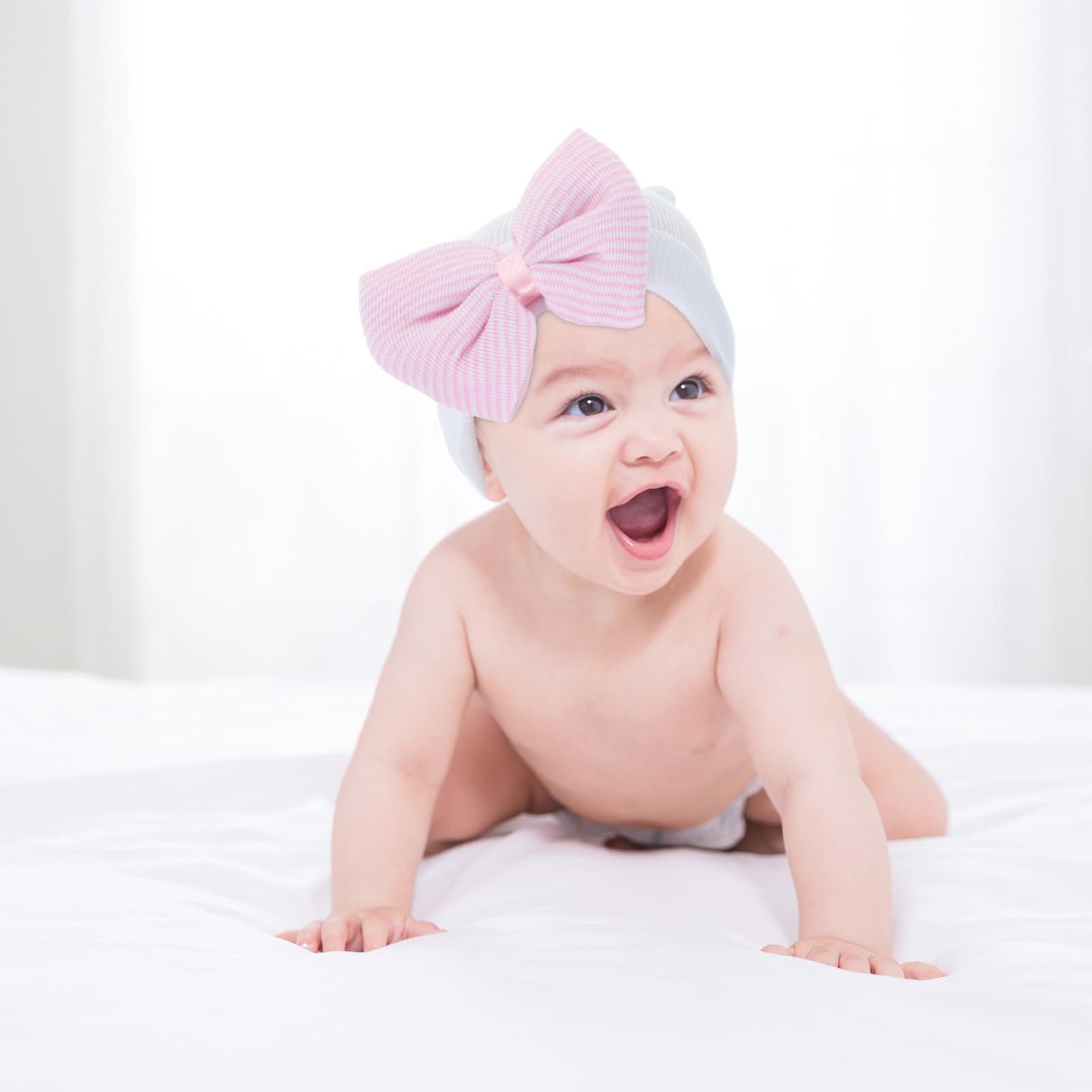Babyzubehör Für Neugeborene Tapsen Für Babys Babyschleifen -bademütze Babyhandschuhe Mütze Kind Kleinkind Kinderhüte Windeln Mädchen Hüte Kappe Zeug Garn 3st