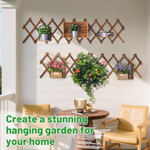 Image of 2Pcs 13x78 Expandable Wood Wall Trellis for Climbing Plants Outdoor /Indoor