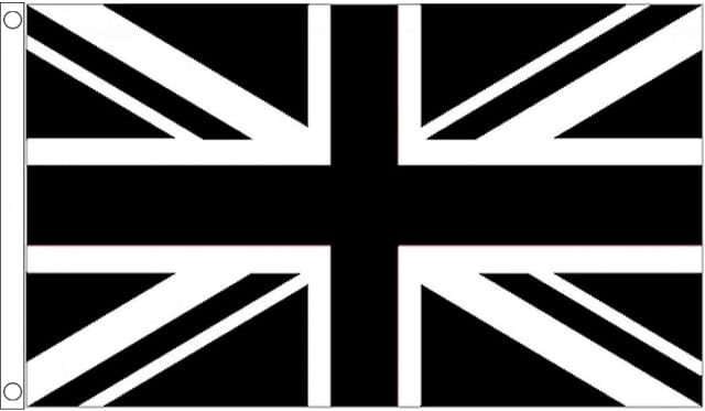 FlagSuperstore© Union Jack Black Flag - Large 5 x 3 FT - 100% Polyester With Eyelets