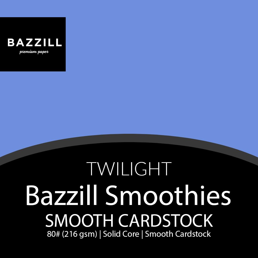 TWILIGHT Bazzill Smoothies Premium 12x12 Cardstock - 25 Pack | 80 lb Cover (216 gsm) | Smooth Texture | Solid Core - Acid & Lignin Free
