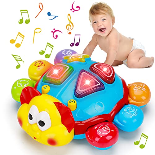 Image of Baby Crawling Toys 6 to 12 Months Spanish English Bilingual Learning Toys for Infants 0-3-6 7 8 9 10 12-18 Month Educational Musical Light Up Toy 1 Year Old Boy Girl Treat Gift Toddler Tummy Time