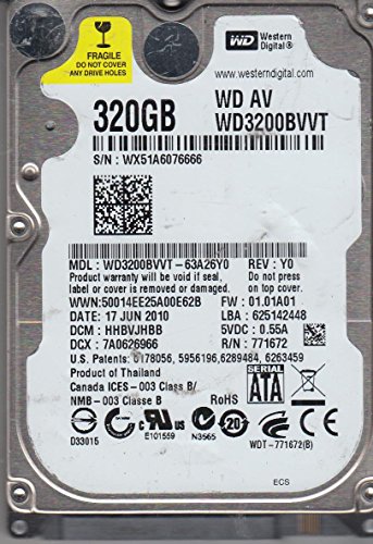WD3200BVVT-63A26Y0 DCM HHBVJHBB Western Digital 2.5 Hard Drive 320 GB s-ata