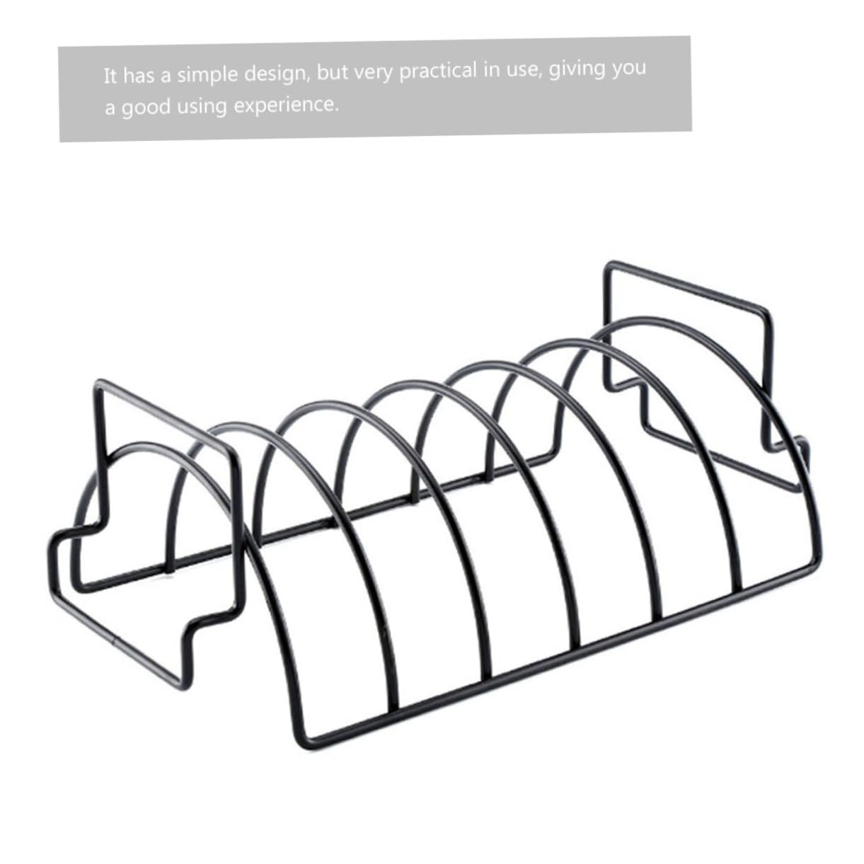 SUPVOX Barbecue Rack Nero Resistente per Grigliate Outdoor Stand Pratico e Durevole per Uso Esterno e Regali Appassionati Bbq