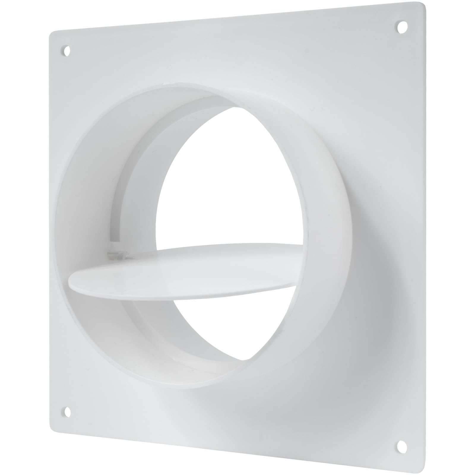 Vent Systems Men's White 100 Mm / 4" Inch - Air Vent Duct Connector Flange - Plastic Ventilation Pipe With Valve - Ducting Connector For Round Flexible Or Straight Pipes, Ventilation System Hvac