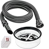 Set beinhaltet: 1 x 2,5 m flexibler Schlauch mit doppelter Drehmanschette, um Knicke und Verhaken des Schlauches zu vermeiden – 1 x 305 mm Mikrofasertuch-Rundfilter – 5 x einzeln verpackte Lufterfrischer-Tabs: einfach einen in jeden Vakuumbeutel stecken für einen frischen und duftenden Wohnbereich.