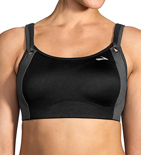 Brooks Fiona Medium-Impact Adjustable Sports Bra (B-DD) | Moving Comfort Black/Asphalt 36DD