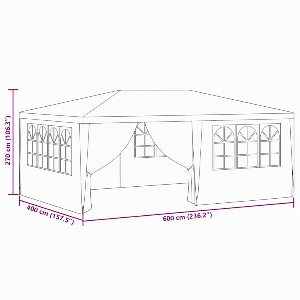 VidaXL - Tienda de campaña con Paredes Laterales (4 × 6 m, 90 g/m²), Color Gris