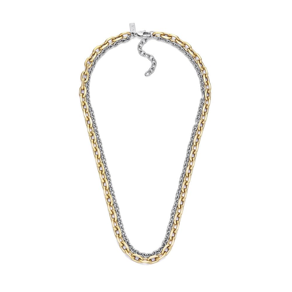 Armani Exchange Herren-Edelstahl-Halskette mit Karabinerverschluss