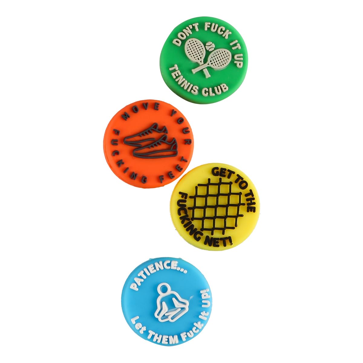 Ammortizzatore da tennis da 4 pezzi, promemoria offensivo, ammortizzatore da tennis, ammortizzatore da tennis divertente, ammortizzatore da tennis in silicone, set di ammortizzatori da tennis