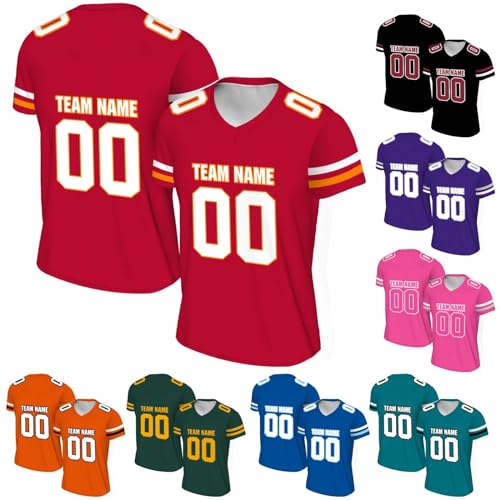 Custom Football Jersey Personalized Practice Jersey Shirt for Men Women Customizable Gifts with Team Name Number