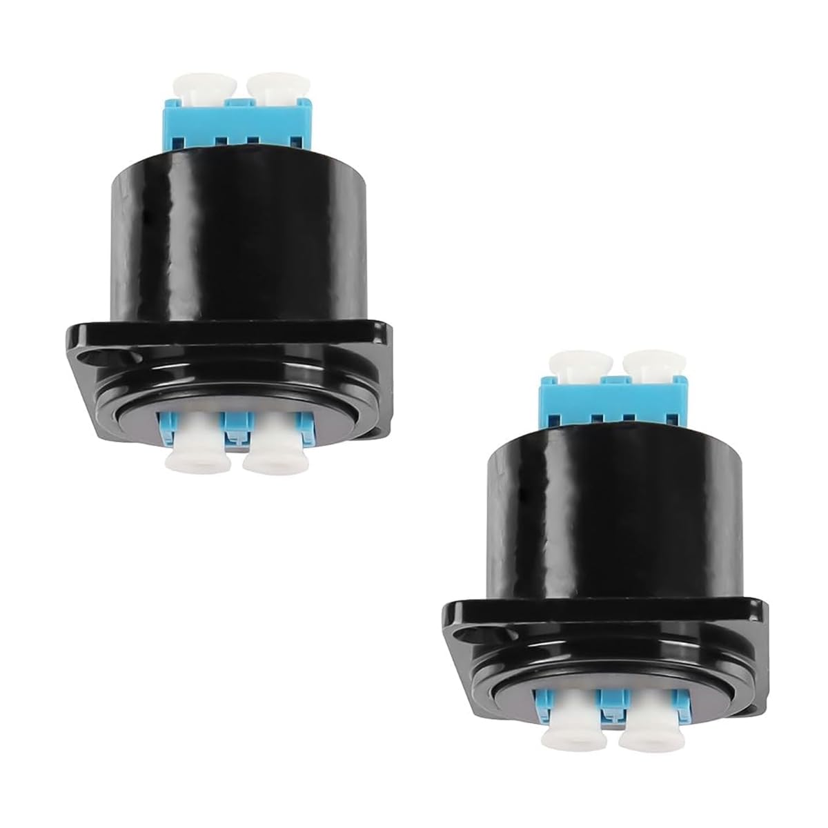 Adaptador de fibra óptica LC tipo D 2 unidades conexión rápida módulo doble paso aleación de zinc negro 23.6 mm 23.8 mm