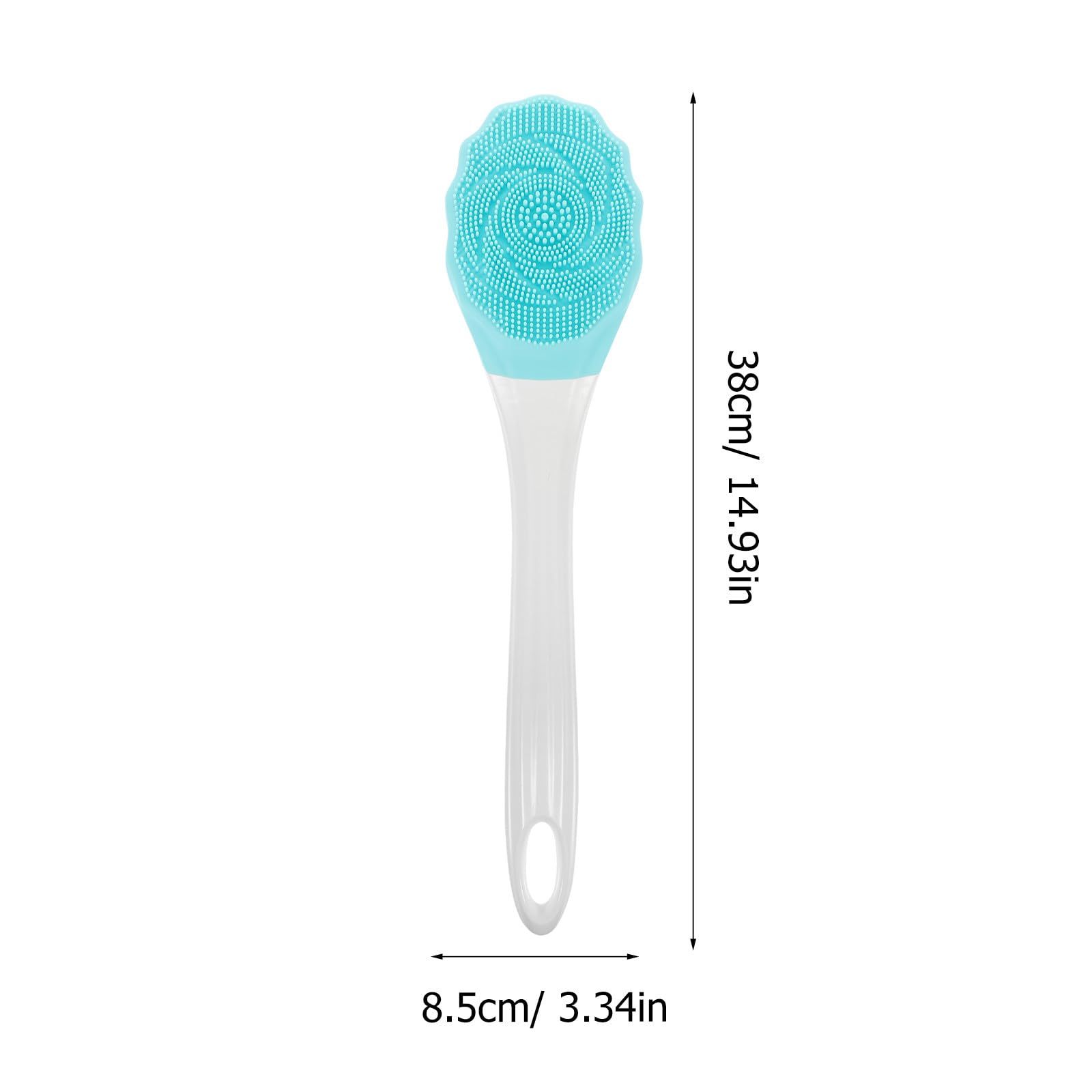 Ciieeo Spazzola Elettrica per Pulizia e Scrub della Schiena Manico in Abs e Silicone da Bagno per Corpo Blu per Uomini