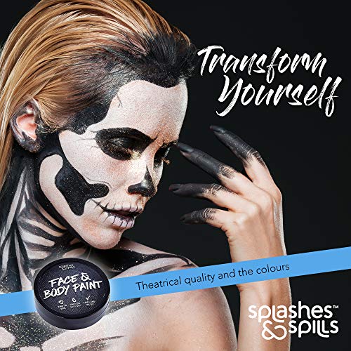 Water Activated Face And Body Paint - Black, 18G Cake Tub - Pretend Costume And Dress Up Makeup By Splashes & Spills #TOP4