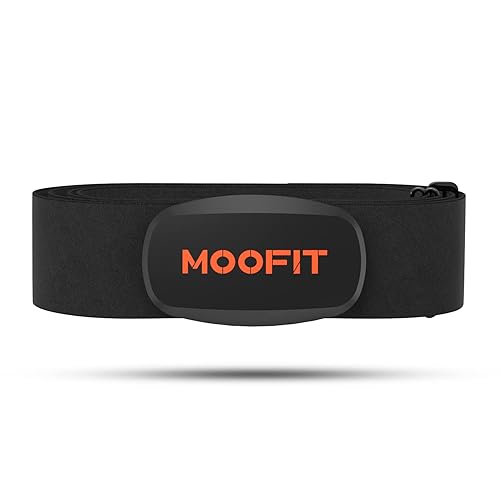 moofit Heart Rate Monitor Chest Strap Bluetooth/ANT+ Waterproof HR Monitor Chest Strap Heart Rate Monitor Compatible with Peloton, Rouvy, TRX, Elite HRV, Peloton, Strava, DDP Yoga