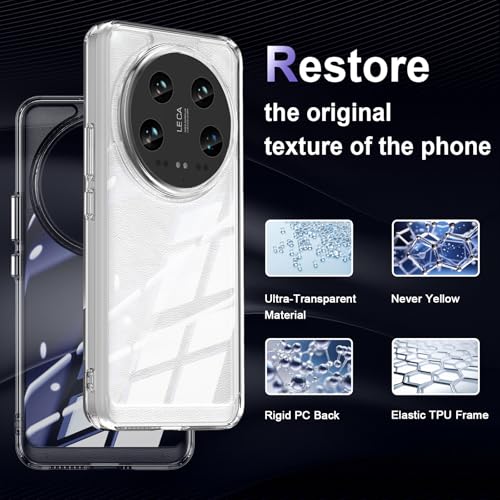 Image of Case for Xiaomi 14 Ultra, Military Grade Drop Protection Phone Case, Yellowing Resistant, Anti-Scratch Hard PC Back, Shockproof Hard Ultra-Thin Protective Cover, Clear