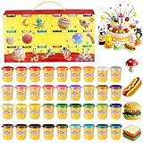 Yimomoyi 36 Tins Play Color Dough Modelling Set Modelling Clay Set, Plasticine Modelling Clay for Kids, Multicolour Playdough, Coloured Clay Plasticine for Kids' Arts and Crafts, 50g/Tins (36 Colors)