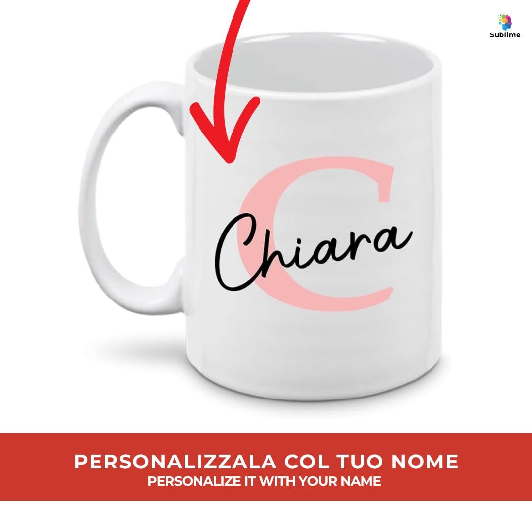 Tazza Giorgia con lettera fiorita per un'idea regalo originale. Tazza de 325 ml ideale per caffè e tè