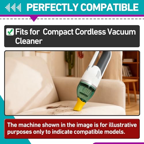Image of 18 Pcs HEPA Vacuum Filters Compatible with Compact Cordless Vacuum Cleaner as Seen on TV, Washable Reusable Filters with Cleaning Brush (Black)