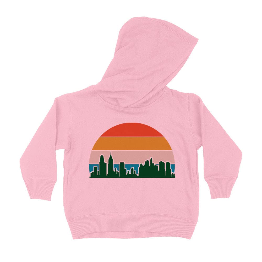 Sunset Philadelphia Skyline Kids Hoodie Sweatshirt Toddler 4T Light Pink