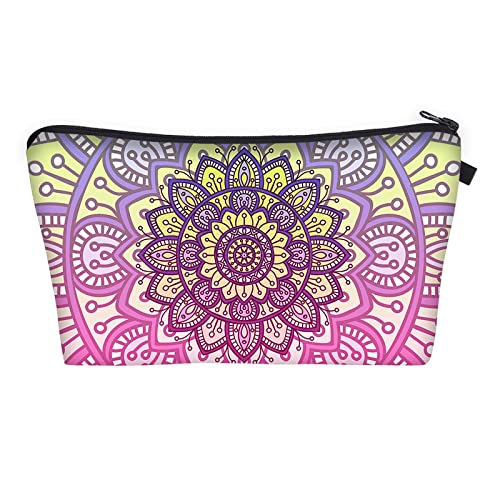 Petite Trousse De Maquillage Pochette Femme Motifs Mandala Sacs Cosmétiques Pochette De Toilette De Voyage Pochette De Rangement Sac à Crayons Multifonctions Portable pour Cosmétiques, Monnaie, Clés Cover
