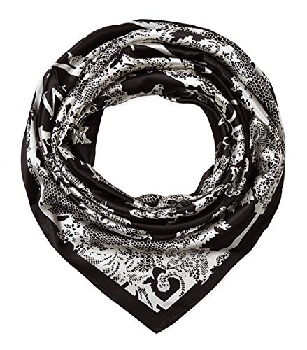 Large Square Satin Silk Like Lightweight Scarfs Hair Sleeping Wraps for Women Black
