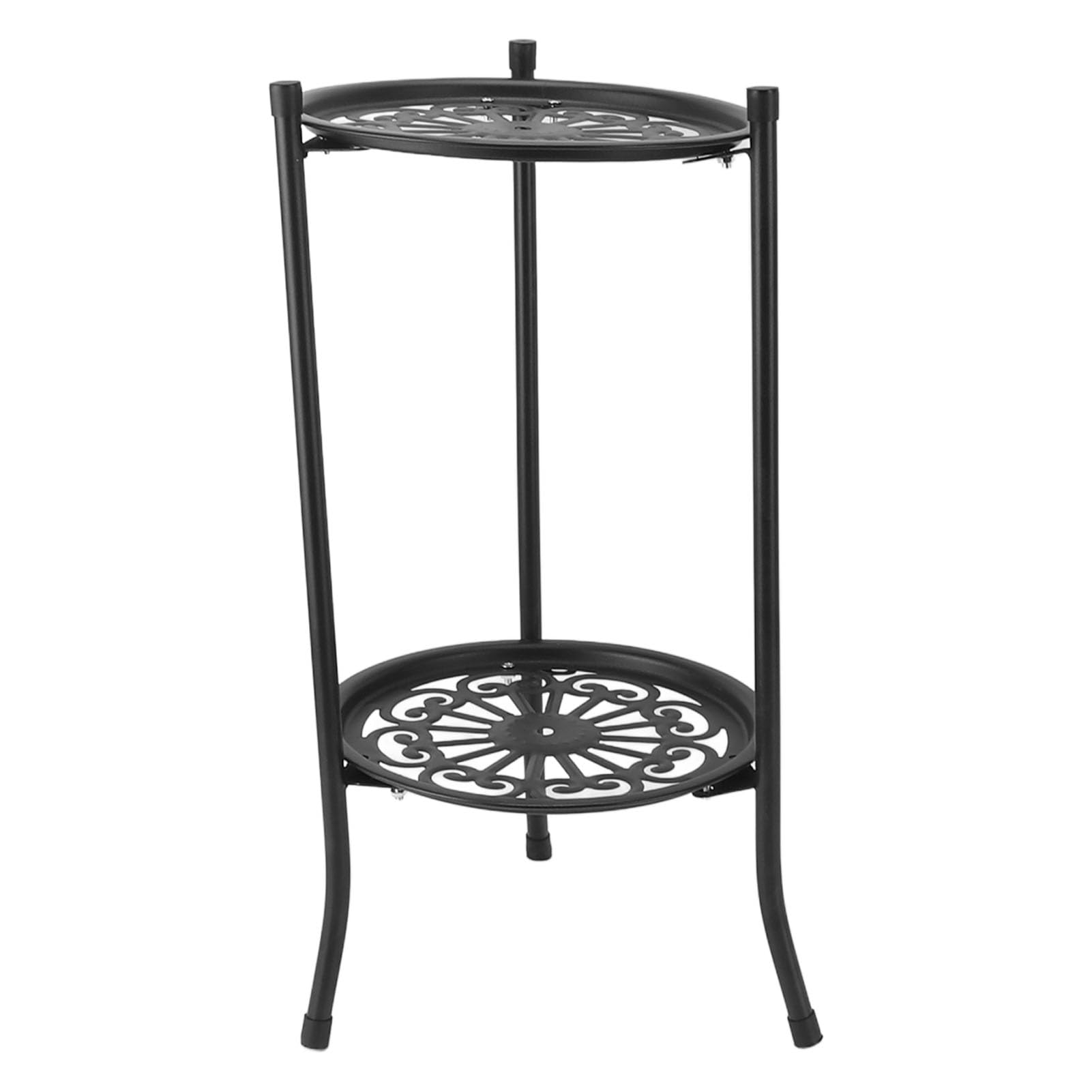 Support pour plantes en fer forgé noir, étagère ronde haut de gamme