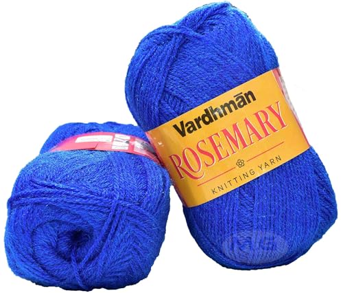 Image of M.G ENTERPRISE Rosemary Royal Blue 200 GMS Wool Ball Hand Knitting Wool /Art Craft Soft Fingering Crochet Hook Yarn, Needle Knitting Yarn Thread Dyed-TP Art-
