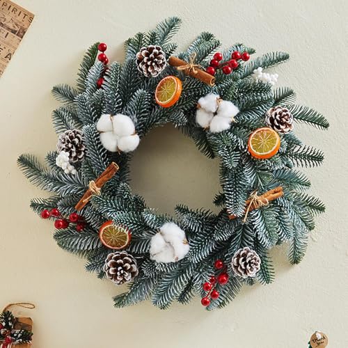 Couronne de Noël pour porte guirlande décorative murale d hiver - 3