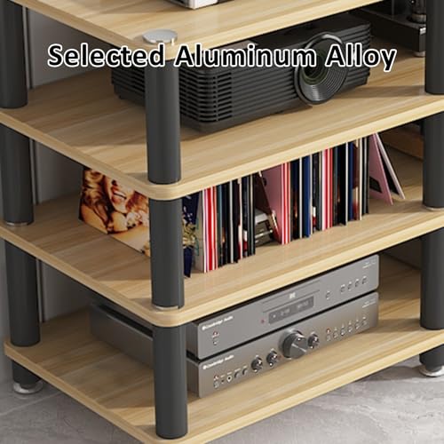 Stojak gramofonowy z winylowym uchwytem na głośnik z połowy wieku drewniane półki narożne szafka komponentowa do odtwarzaczy DVD/puszek kablowych Design Av Media Stand, jasnobiały, 120 x 40 x 5 cm