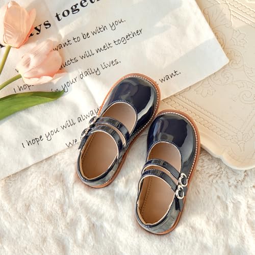 Image of GINFIVE Toddler Girls Dress Shoes Little Kids Flats School Mary Janes Shoes