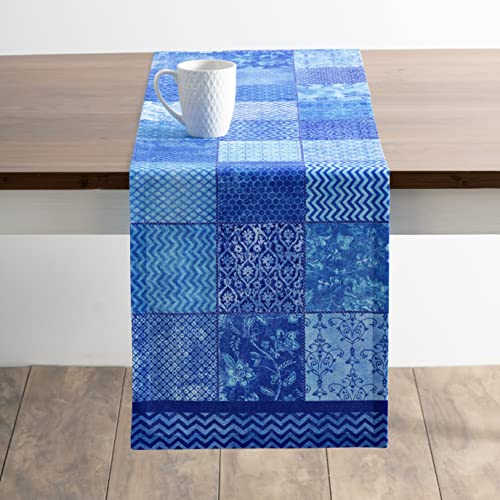 Maison d' Hermine Table runner 100% Cotton Single Layer Table Runners 230 CM long for Home Kitchen Dining Party Wedding Bridal Shower Gifts for Mothers Day (Indigo Love - Image 4