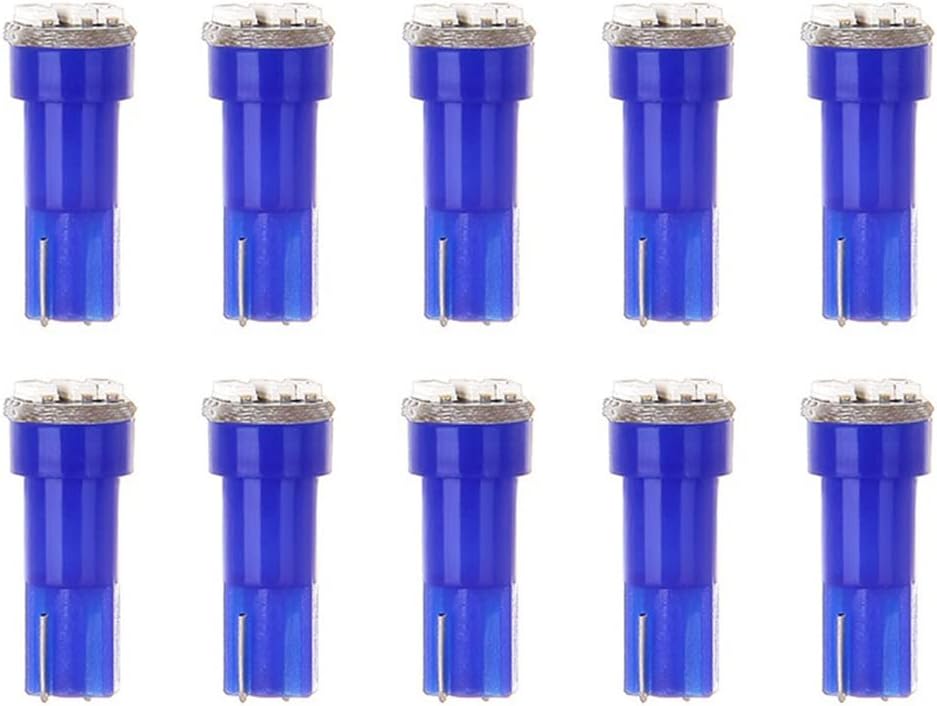 10 Pack T5 73 Wedge 3-3014SMD Instrument Gauge Dash Light LED Bulbs (Blue)